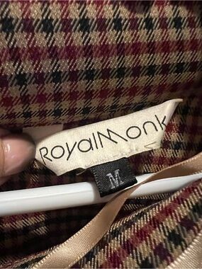 Royal Monk Plaid Skirt in Burgundy and Tan